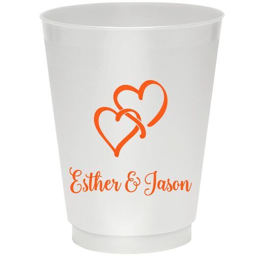 Interlocking Double Hearts Colored Shatterproof Cups